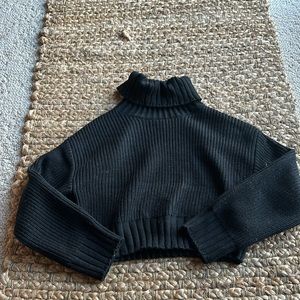 Target Future Collective | Black Turtleneck Crop Sweater